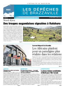 Les Dépêches de Brazzaville : Édition kinshasa du 03 avril 2014