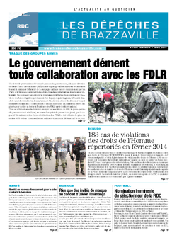 Les Dépêches de Brazzaville : Édition kinshasa du 04 avril 2014