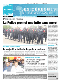 Les Dépêches de Brazzaville : Édition brazzaville du 07 avril 2014