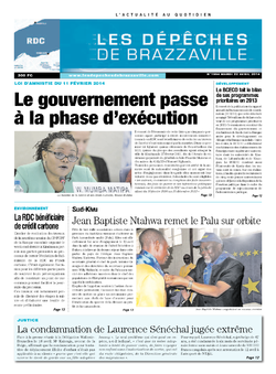 Les Dépêches de Brazzaville : Édition kinshasa du 22 avril 2014