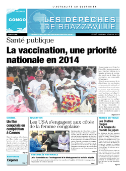 Les Dépêches de Brazzaville : Édition brazzaville du 25 avril 2014