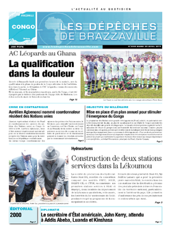 Les Dépêches de Brazzaville : Édition brazzaville du 29 avril 2014