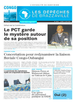 Les Dépêches de Brazzaville : Édition brazzaville du 02 juin 2014