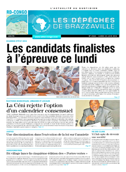 Les Dépêches de Brazzaville : Édition kinshasa du 23 juin 2014