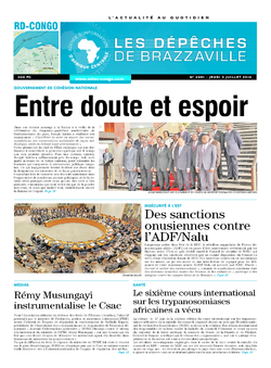 Les Dépêches de Brazzaville : Édition kinshasa du 03 juillet 2014