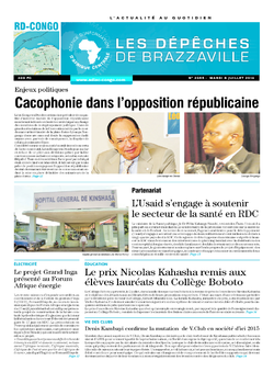 Les Dépêches de Brazzaville : Édition kinshasa du 08 juillet 2014
