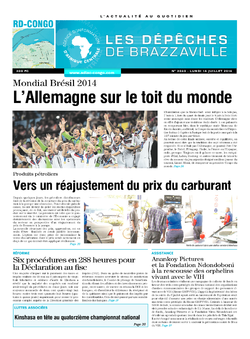 Les Dépêches de Brazzaville : Édition kinshasa du 14 juillet 2014