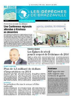 Les Dépêches de Brazzaville : Édition kinshasa du 18 juillet 2014