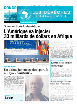 Les Dépêches de Brazzaville : Édition brazzaville du 07 août 2014