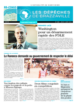Les Dépêches de Brazzaville : Édition kinshasa du 07 août 2014