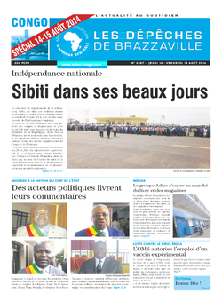 Les Dépêches de Brazzaville : Édition brazzaville du 14 août 2014