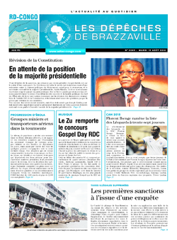 Les Dépêches de Brazzaville : Édition kinshasa du 19 août 2014