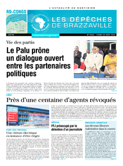 Les Dépêches de Brazzaville : Édition kinshasa du 25 août 2014