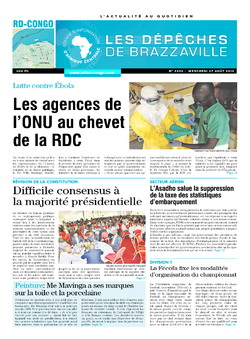 Les Dépêches de Brazzaville : Édition kinshasa du 27 août 2014