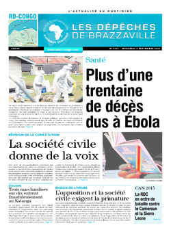 Les Dépêches de Brazzaville : Édition kinshasa du 03 septembre 2014