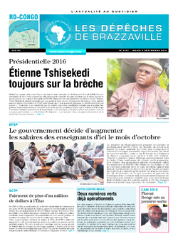Les Dépêches de Brazzaville : Édition kinshasa du 09 septembre 2014