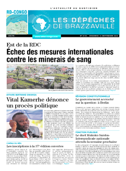 Les Dépêches de Brazzaville : Édition kinshasa du 12 septembre 2014