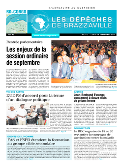 Les Dépêches de Brazzaville : Édition kinshasa du 15 septembre 2014