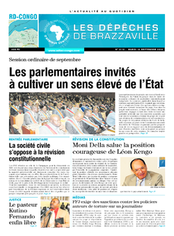 Les Dépêches de Brazzaville : Édition kinshasa du 16 septembre 2014