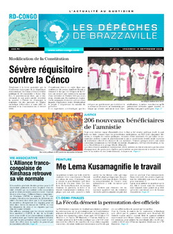 Les Dépêches de Brazzaville : Édition kinshasa du 19 septembre 2014