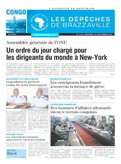 Les Dépêches de Brazzaville : Édition brazzaville du 24 septembre 2014
