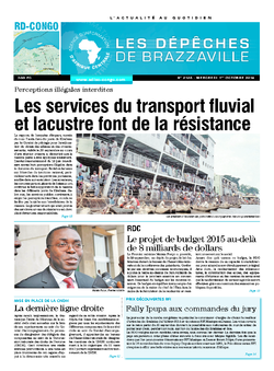 Les Dépêches de Brazzaville : Édition kinshasa du 01 octobre 2014