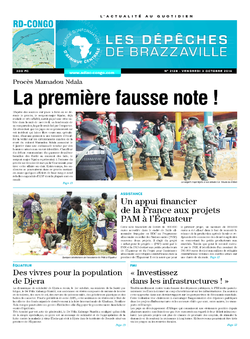 Les Dépêches de Brazzaville : Édition kinshasa du 03 octobre 2014