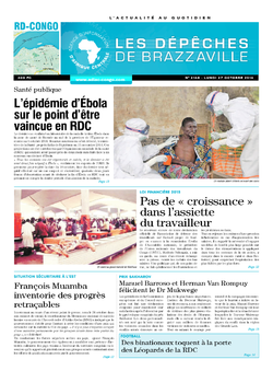 Les Dépêches de Brazzaville : Édition kinshasa du 27 octobre 2014
