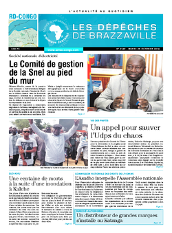 Les Dépêches de Brazzaville : Édition kinshasa du 28 octobre 2014