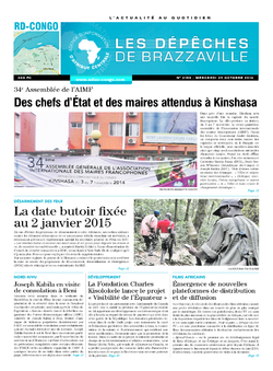 Les Dépêches de Brazzaville : Édition kinshasa du 29 octobre 2014