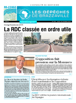 Les Dépêches de Brazzaville : Édition kinshasa du 30 octobre 2014