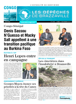 Les Dépêches de Brazzaville : Édition brazzaville du 03 novembre 2014