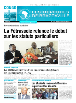 Les Dépêches de Brazzaville : Édition brazzaville du 04 novembre 2014