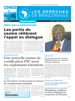 Les Dépêches de Brazzaville : Édition brazzaville du 24 novembre 2014