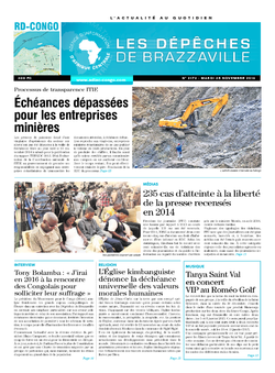 Les Dépêches de Brazzaville : Édition kinshasa du 25 novembre 2014