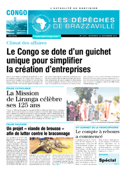 Les Dépêches de Brazzaville : Édition brazzaville du 26 novembre 2014