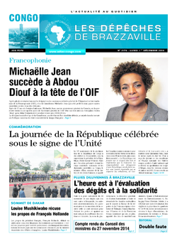 Les Dépêches de Brazzaville : Édition brazzaville du 01 décembre 2014