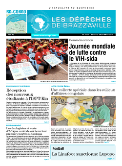 Les Dépêches de Brazzaville : Édition kinshasa du 02 décembre 2014