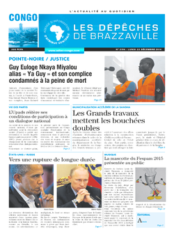 Les Dépêches de Brazzaville : Édition brazzaville du 22 décembre 2014
