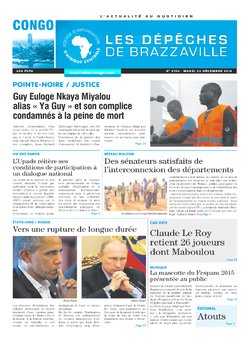 Les Dépêches de Brazzaville : Édition brazzaville du 23 décembre 2014