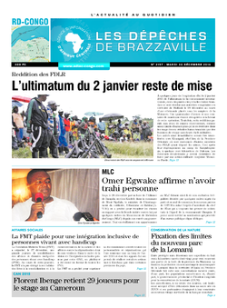 Les Dépêches de Brazzaville : Édition kinshasa du 30 décembre 2014