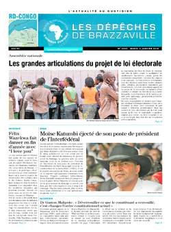 Les Dépêches de Brazzaville : Édition kinshasa du 06 janvier 2015