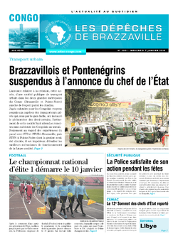 Les Dépêches de Brazzaville : Édition brazzaville du 07 janvier 2015