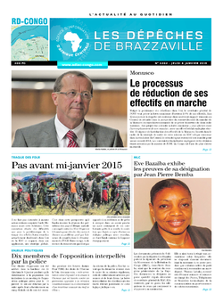 Les Dépêches de Brazzaville : Édition kinshasa du 08 janvier 2015