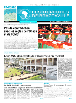 Les Dépêches de Brazzaville : Édition kinshasa du 09 janvier 2015
