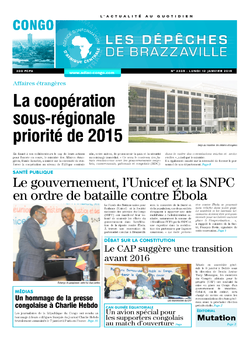 Les Dépêches de Brazzaville : Édition brazzaville du 12 janvier 2015