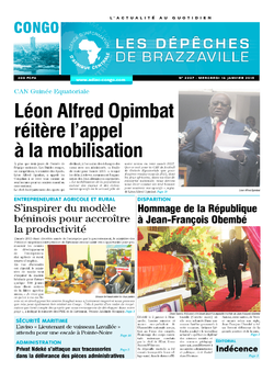 Les Dépêches de Brazzaville : Édition brazzaville du 14 janvier 2015