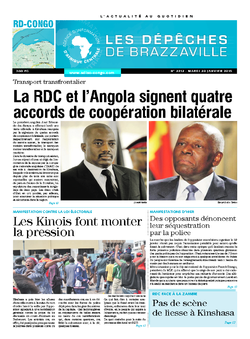 Les Dépêches de Brazzaville : Édition kinshasa du 20 janvier 2015