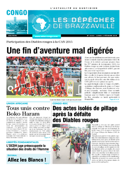 Les Dépêches de Brazzaville : Édition brazzaville du 02 février 2015