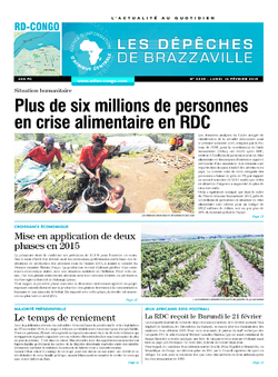 Les Dépêches de Brazzaville : Édition kinshasa du 16 février 2015